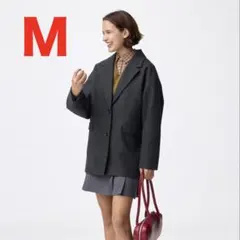 GU コージーメルトンハーフコート M ダークグレー