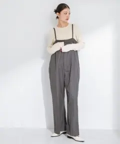 アーバンリサーチサニーレーベル ピンストライプベアサロペット　サロペット