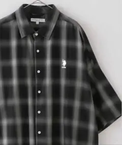 ユーエスポロアッスン 別注 ワンポイント刺繍ロゴ オーバーサイズ シャツ