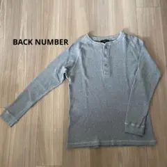 BACK NUMBER グレー M ヘンリーネック長袖カットソー