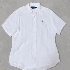 【人気】POLO RALPHLAUREN リネンBDシャツ 大きめL XLサイズ