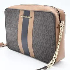 美品✨　マイケルコース　ショルダーバッグ　レザー　PVC ゴールド金具　ブラウン