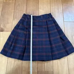 ネイビーとレッドのチェック スカート　UNIQLO 140