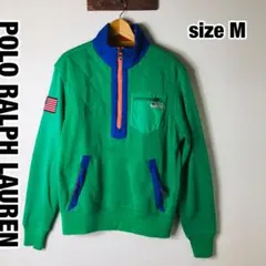 極希少　ヴィンテージ　ポロラルフローレン　ハーフジップ　国旗　スウェット　M