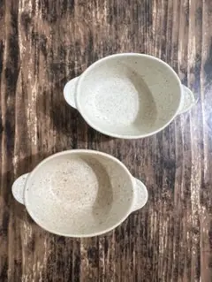 両手付きココット 小鉢 アイボリー11cm2枚 和洋食器 美濃焼オシャレカフェ風のサムネイル