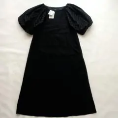 アンタイトル【1枚で着映える／洗える】リネン混 ボリューム袖ワンピース 微光沢のサムネイル