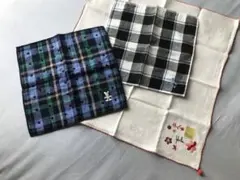 【新品・未使用】ハンカチ3枚セット　シビラ　ミッキーマウス　刺繍