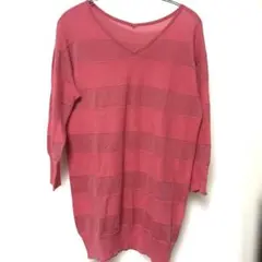 MICHEL KLEIN 薄手ニット 丈長め ラメ入り コットン