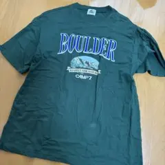 【数回着用】CAMP7 BOULDER プリントTシャツ グリーン Lサイズのサムネイル