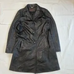 ラムレザー テーラードジャケット 本革 羊革 シングル ブラック