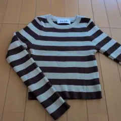 Zoe Jenko ストライプ長袖Tシャツ　ショート丈