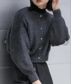 SENSE OF PLACE ラメシャギークロップドカーディガン