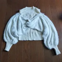 ファーニット バルーンスリーブ トップス