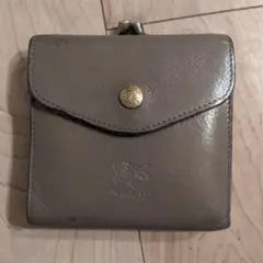 IL BISONTE 三つ折り財布 がま口 グレージュ グレー