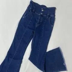 ROYAL PARTY 低身長向け ハイウエストフレアデニムパンツ