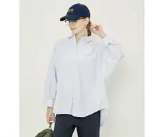 オックスドルマンボリュームスリーブシャツ　coca ブルー