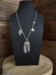 燻しフェザーネックレス ビンテージ加工 メンズネックレス