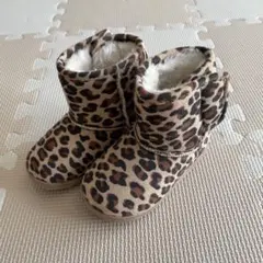 ムートンブーツ ヒョウ柄 14cm