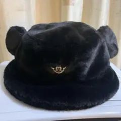 ディズニー　もこもこバケットハット　黒