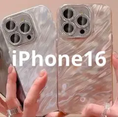 韓国デザイン♡映え♪ iPhone16 シェル キラキラ 高級感 ケース カバー