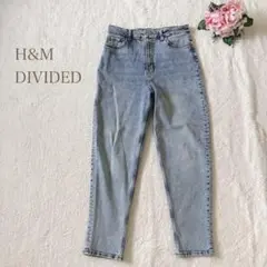 H&M DIVIDED デニムパンツ ハイウエスト ケミカルウォッシュ　42