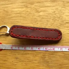 ハンドメイド、革のキークリップ