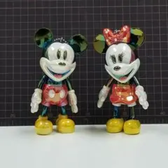 ★★新品未使用★★非売品★ミッキー＆ミニー★頭手足ぶらぶらキラキラキーホルダー★
