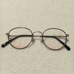 JINS【度なし】チークレンズメタルフレームメガネ ピーチピンク