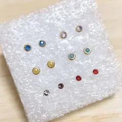 【Z83】樹脂ピアス6ペア☆小粒！カラフルセット