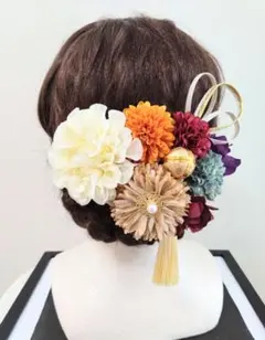 和装髪飾り　(古典色風)　結婚式　成人式　七五三　卒業式　謝恩会