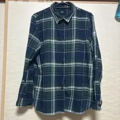 UNIQLO チェック柄シャツ L ネイビー系