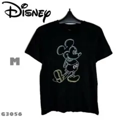 Disneyディズニー　ネオンミッキー　プリントTシャツ　黒　M