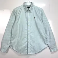 ラルフローレンRalphLaurenボタンダウンシャツ水色ストライプカラーポニー