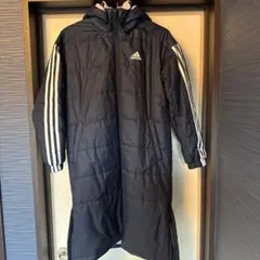 adidas ベンチコート 150cm 黒 中ピンク