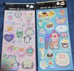 セリア　シール　喫茶ごほうび　かわいいかふぇ　ホログラム