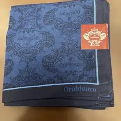 新品未使用Orobianco ハンカチ ネイビー 総柄のサムネイル
