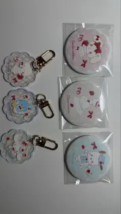 サンリオ/sweetcakes/缶バッチ/アクリルキーホルダー