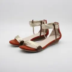 63■オウバニスター メタルラインサンダル(38)美品のサムネイル