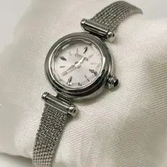 【稼働】CITIZEN シルバー メッシュ 腕時計 ソーラー レトロ　レディース