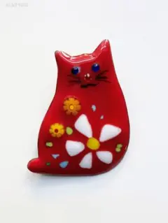 No.2681ハンドメイド ヘアゴム レジン ドライフラワー 黒猫ちゃん