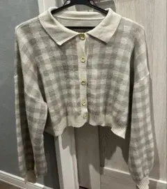 グレイル　ショート丈　カーディガン　2点セット　ピンク系　グレー系