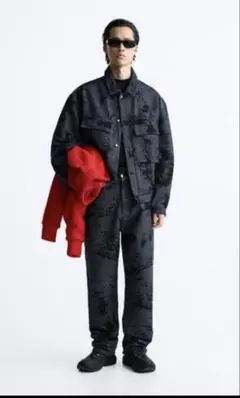 【セットアップ】ZARA ジャカードデニムジャケット&パンツ