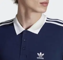 adidas Originals 3ストライプ ポロシャツ ネイビーのサムネイル