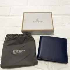 ✨新品未使用✨K.starplus 二つ折り財布 ネイビー 本革 メンズ 箱付き