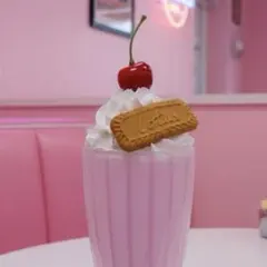 ピンクのパフェ 食品サンプル フェイクフード 撮影雑貨 シリアル