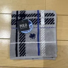 Polo チェック柄ハンカチ グレー　ラルフローレン　タオルハンカチ