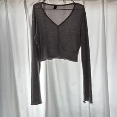 カーディガン トップス ミニ丈　レディース グレー DAZY 夏