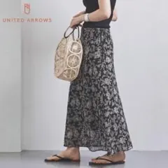UNITED ARROWS UWCS シアー プリントフレアスカート　日本製