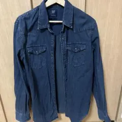 GAP デニムシャツ 長袖 S ダークブルー