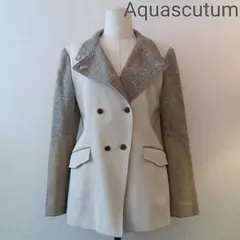 超美品　アクアスキュータム　デザインジャケットコート　カシミヤ